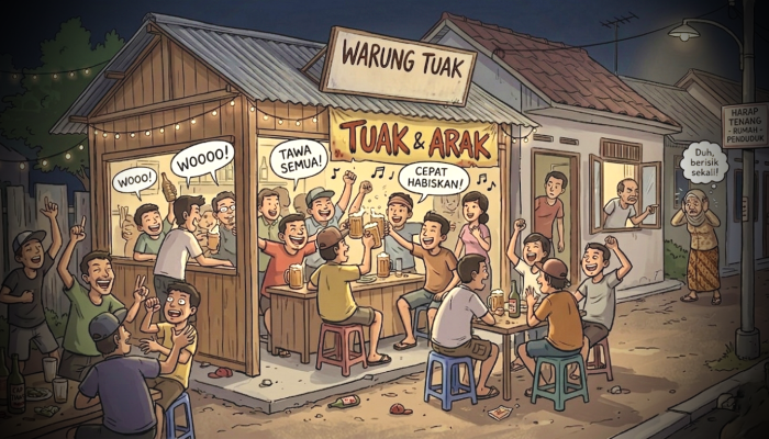 Warga Desa Bangun Sari Keluhkan Kebisingan Kedai Tuak