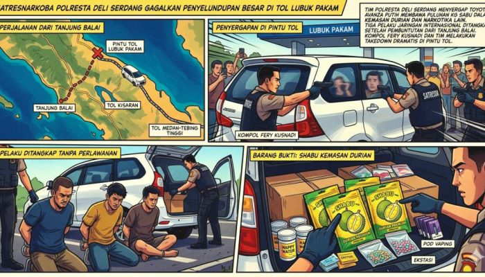 Polisi Gagalkan Sabu Kemasan Durian Di Tol Pakam